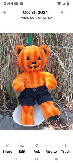 Build-A-Bear Halloween Plush Pumpkin BABW