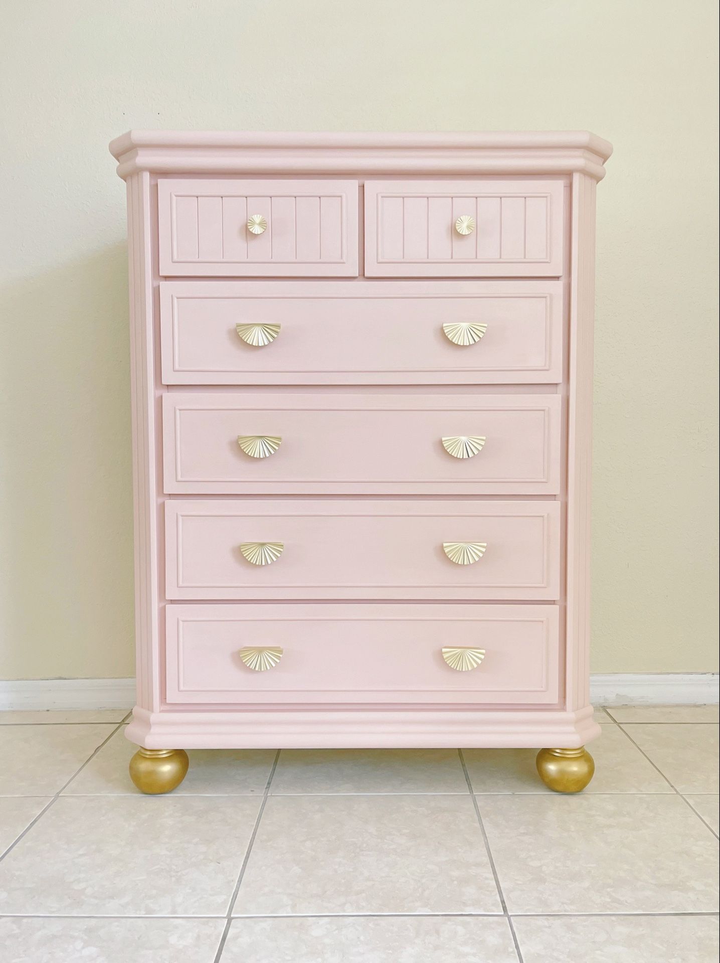 Tall Pink Dresser Chest 
