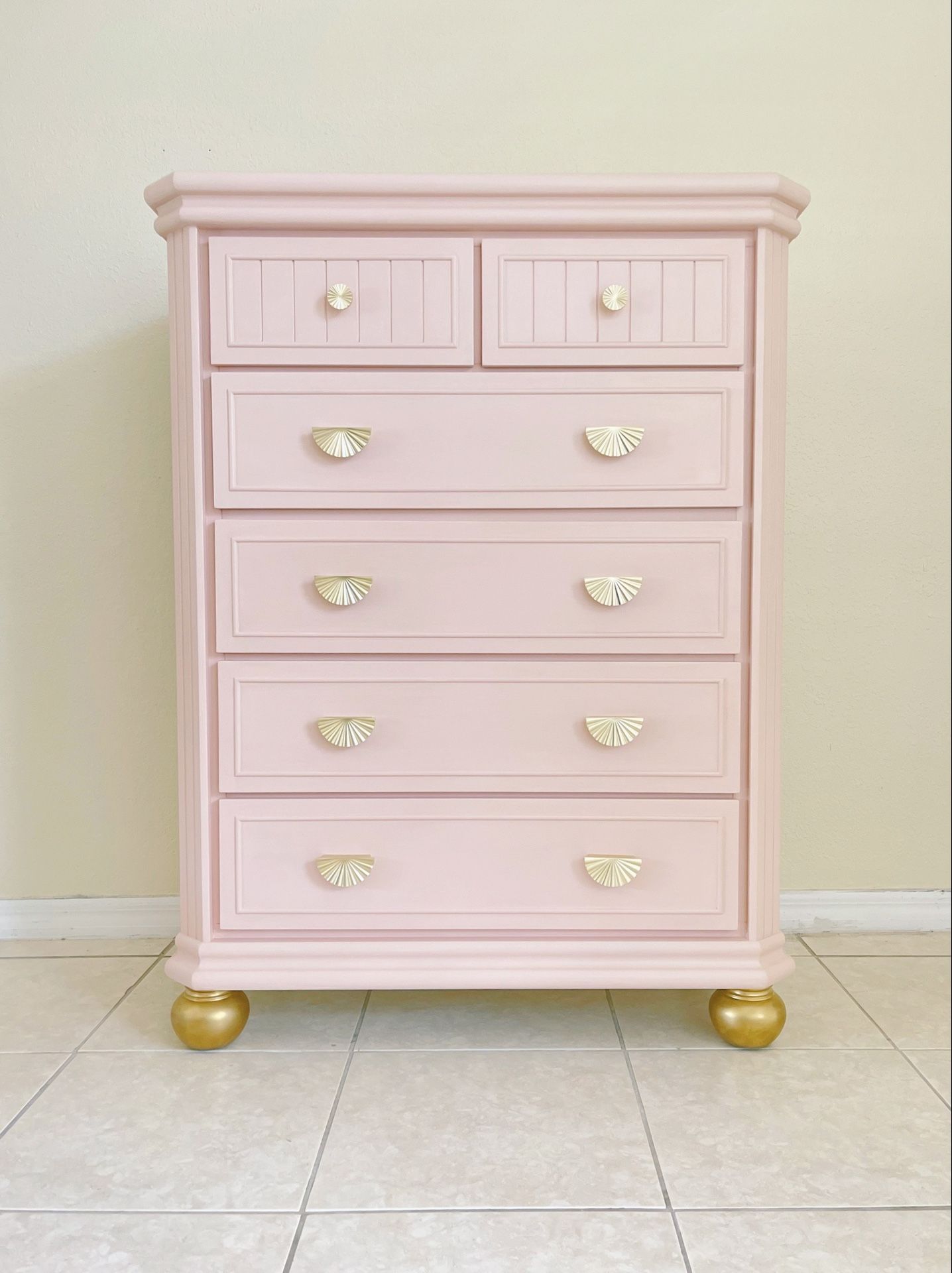 Tall Pink Dresser Chest