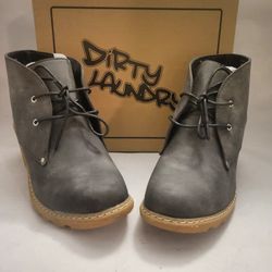 Dirty Laundry gray rubber sole wedge booties with shoe laces sz 7.5