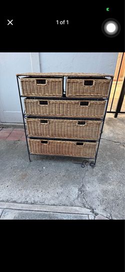 Rattan wicker storage drawers
