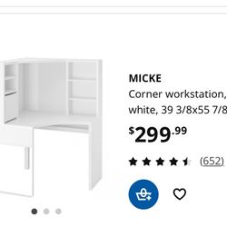 Corner Workstation White Computer Table 