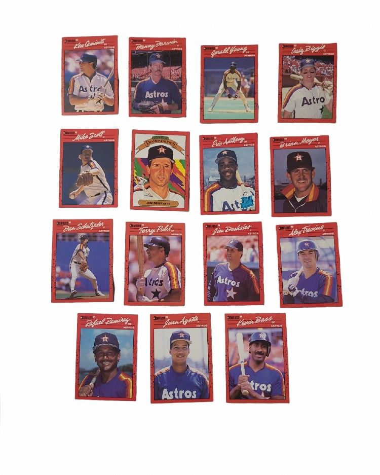 Donruss 90 Astros Team Set Of 15 Baseball Collectibles Cards - Some With Errors 