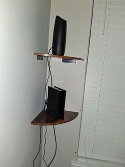 wooden corner shelves
