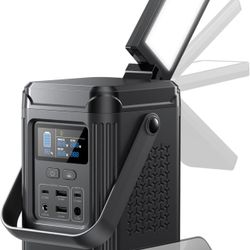 240W Portable Power Station 153.6WH Solar Generator, LiFePO4 Battery Dual Way 100W PD, Portable Power Bank with Integrated Stand for Outdoors, Camping