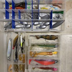 3 Fishing Boxes With Various Lures Hooks Weights
