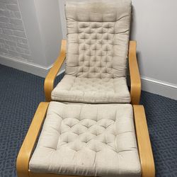 Original Vintage POEM Tufted Chair & Ottoman By Noboru Nakamura for IKEA