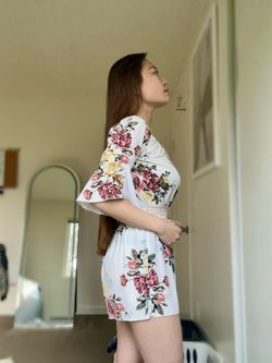 Floral Bell Sleeves Off Shoulder Romper (Size XS) - LOCAL MEETUP ONLY
