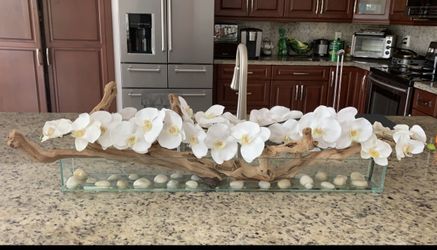 orquídea arreglo floral centro de mesa vase vidrio 