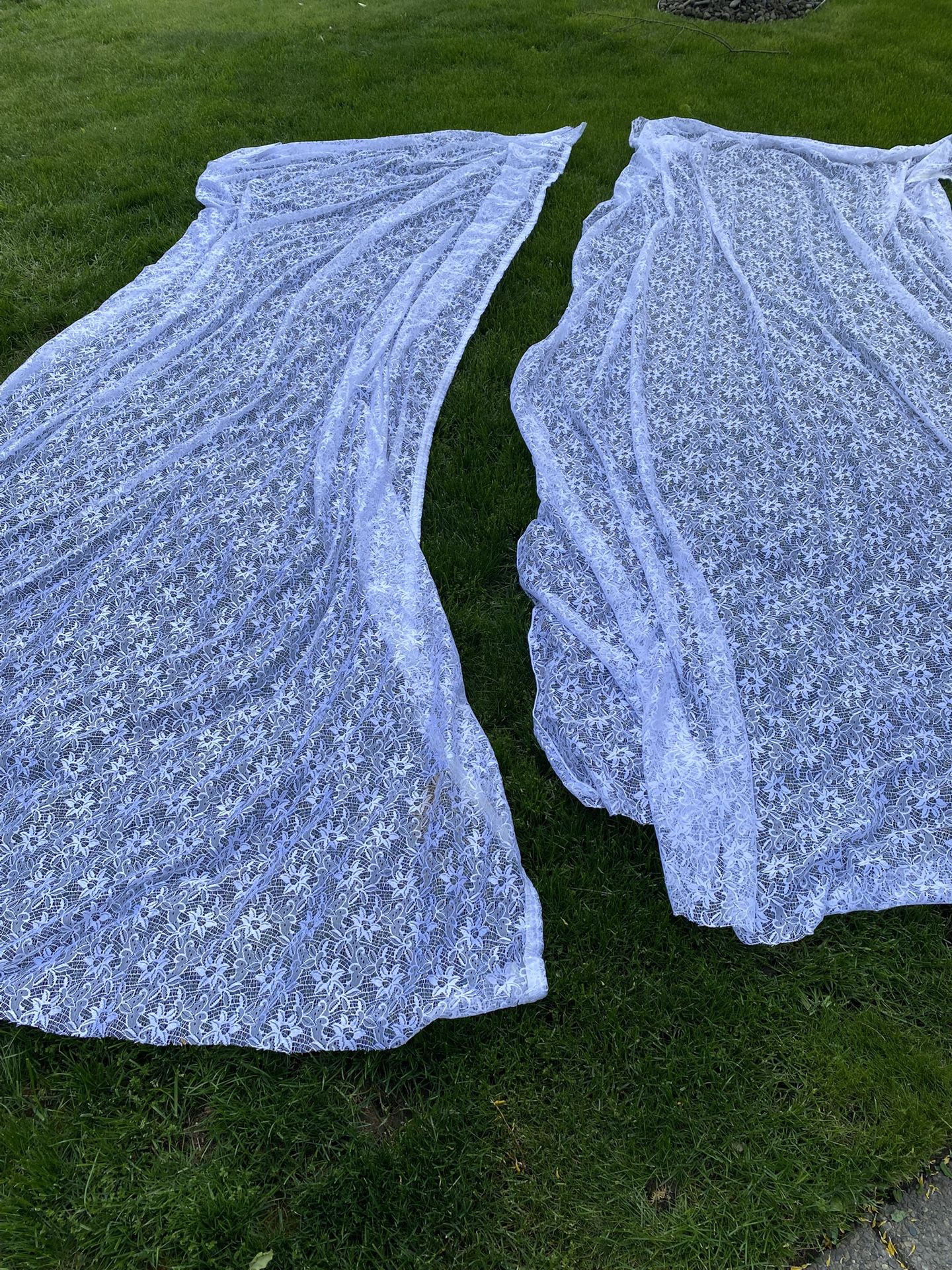 Wedding Lace Drape Panel Curtains Set Of Two - 5ft x 13ft