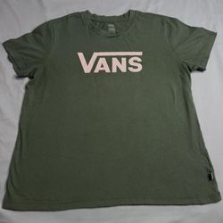 Vans Womens XL Green Logo T Shirt