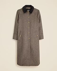 J.Crew Petite long Barn Jacket in Houndstooth Wool