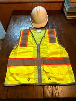 ML Kishigo Hi Vis Safety Vest Small + White Hard Hat Construction Set