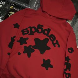 SP5DER Red Star Hoodie – Size Large – Authentic