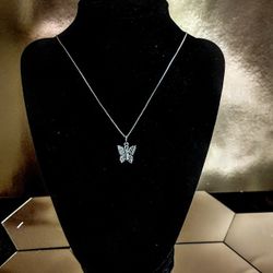 925 Sterling Silver Filigree Butterfly Pendant 