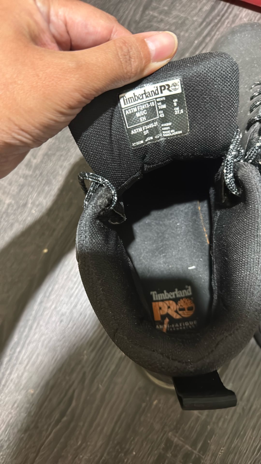 TIMBERLAND BLACK WORKBOOTS SIZE 10M, FREE