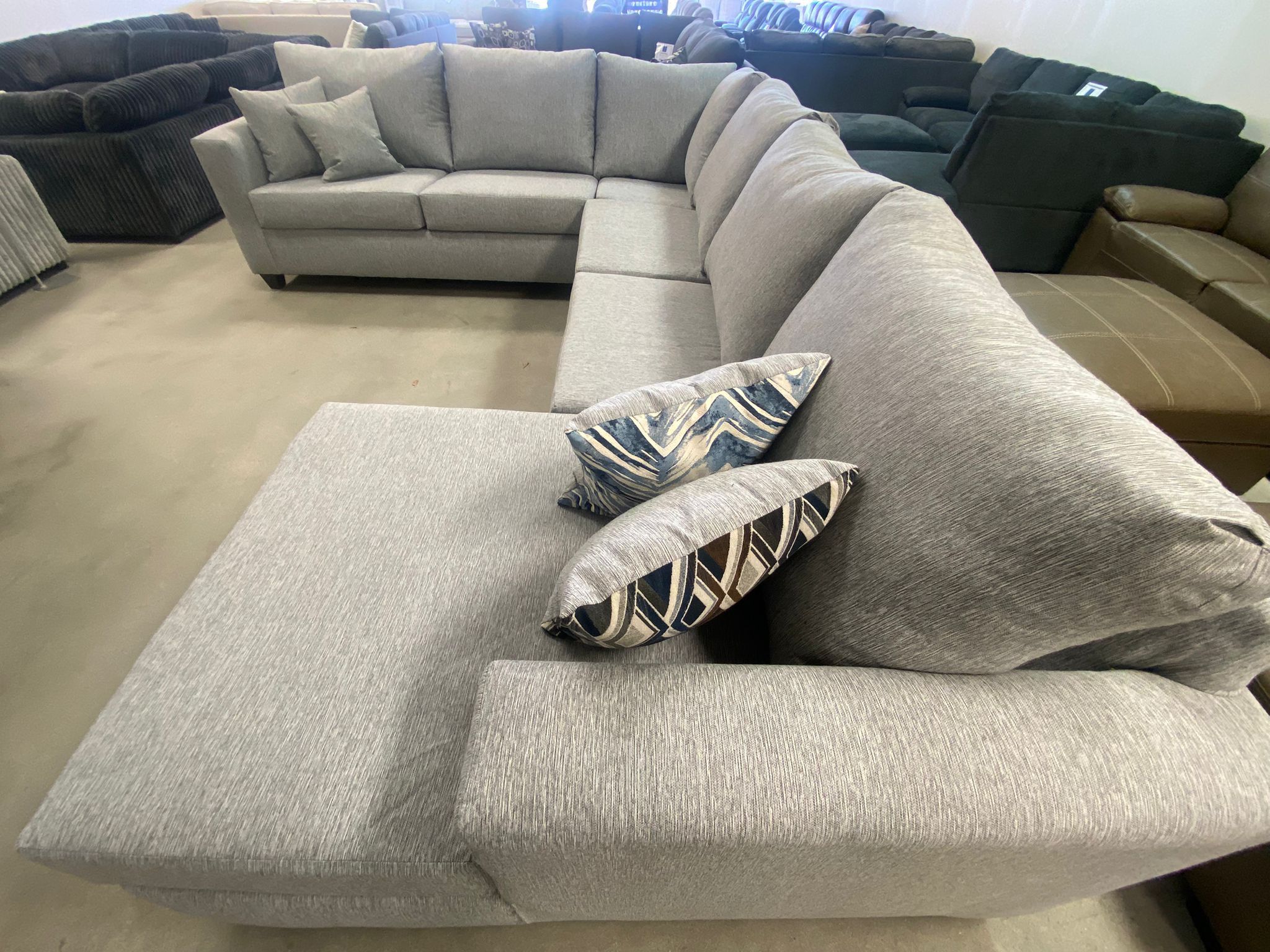 FREE DELIVERY AND INSTALLATION - Grey 4pc Sofa Sectional with Chaise Available Light Gray Too