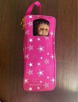 American girl dolls and case