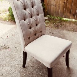 5 Total Dinning Chairs Cream Color Soft  Cushion 