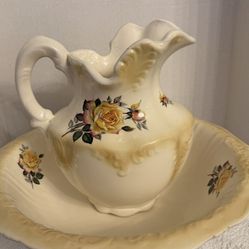 Antique Pitcher And Bowl