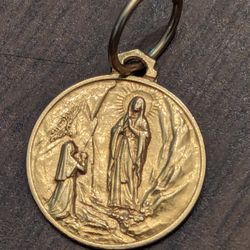18 Karat Gold Mother Mary Pendant 