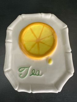 MCM  porcelain lemon tea bag/spoon holder