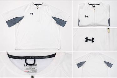 Under Armour Men’s Large White 1/4 Zip Short Sleeve Pullover