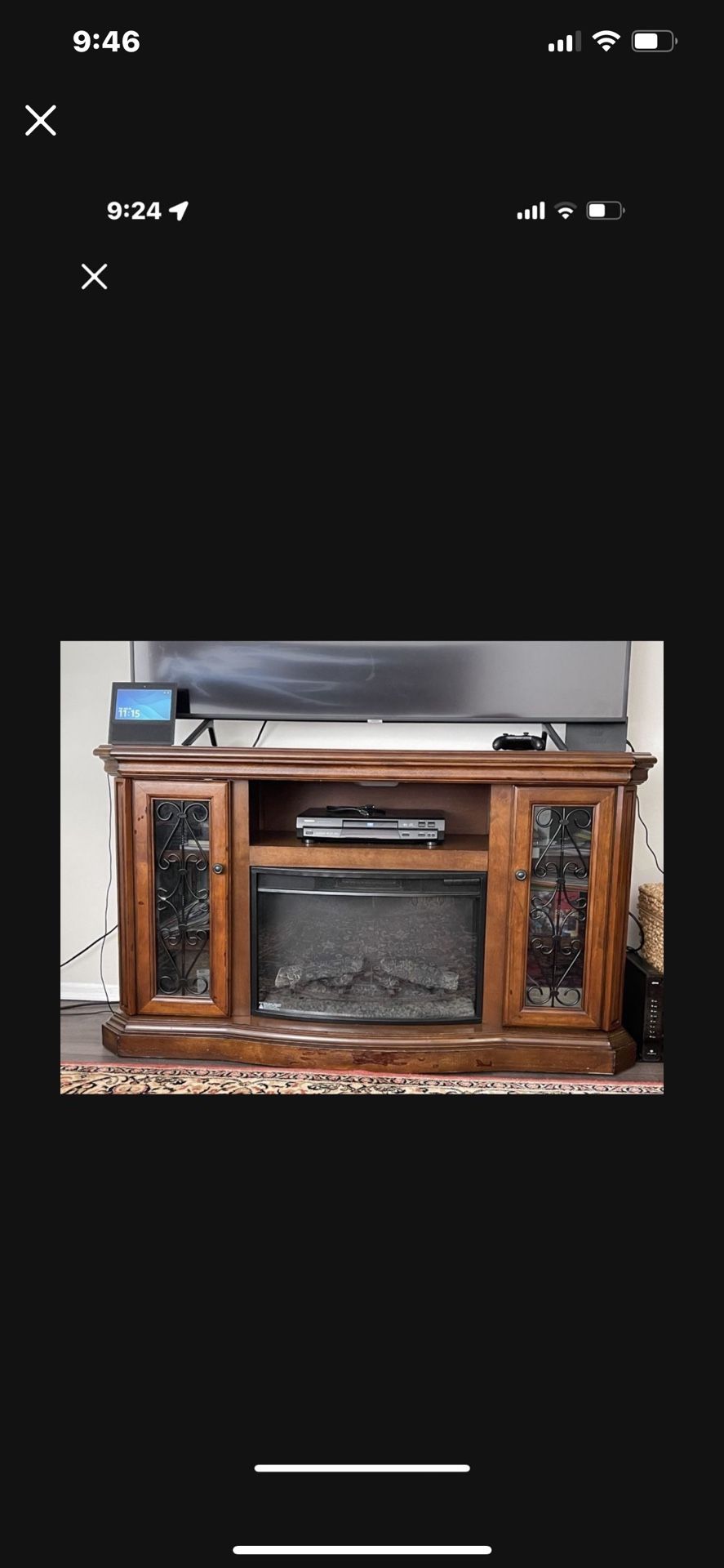 Tv stand with+ Fire Place (remote)