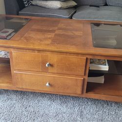 American Vintage Coffee table with glass design