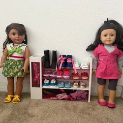 AMERICAN GIRLS  DOLLS ( Plus 2 Dolls As Gift)