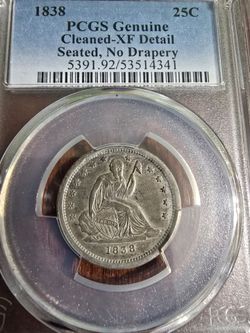 1838 Seated Liberty Quarter FIRST YEAR OF ISSUE!!
