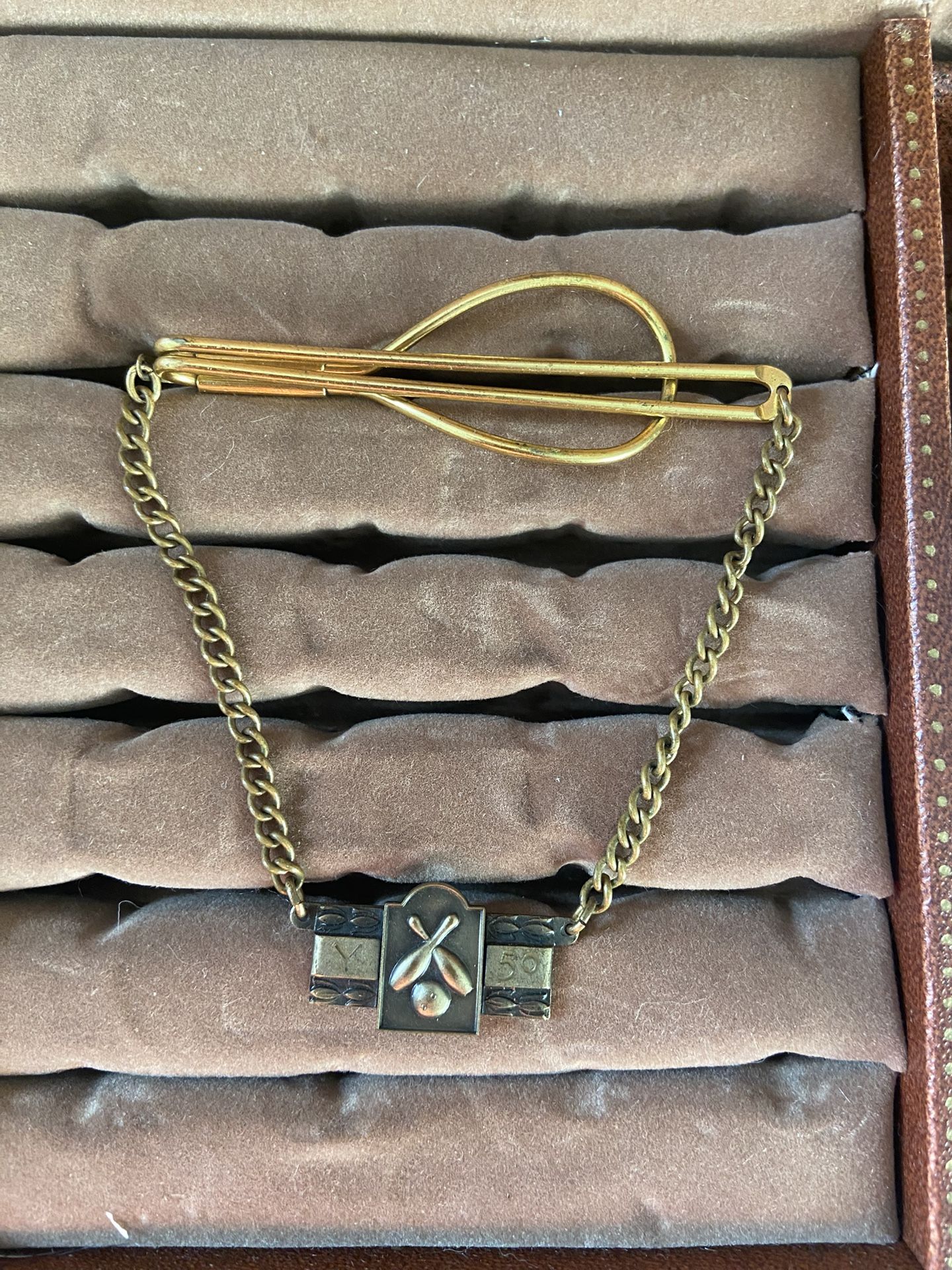 Vintage Bowling Achievement Year Tie Clip