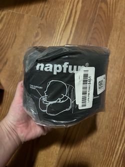 Napfun Memory Foam Travel Neck Pillow Adjustable Black Compact For Airplane