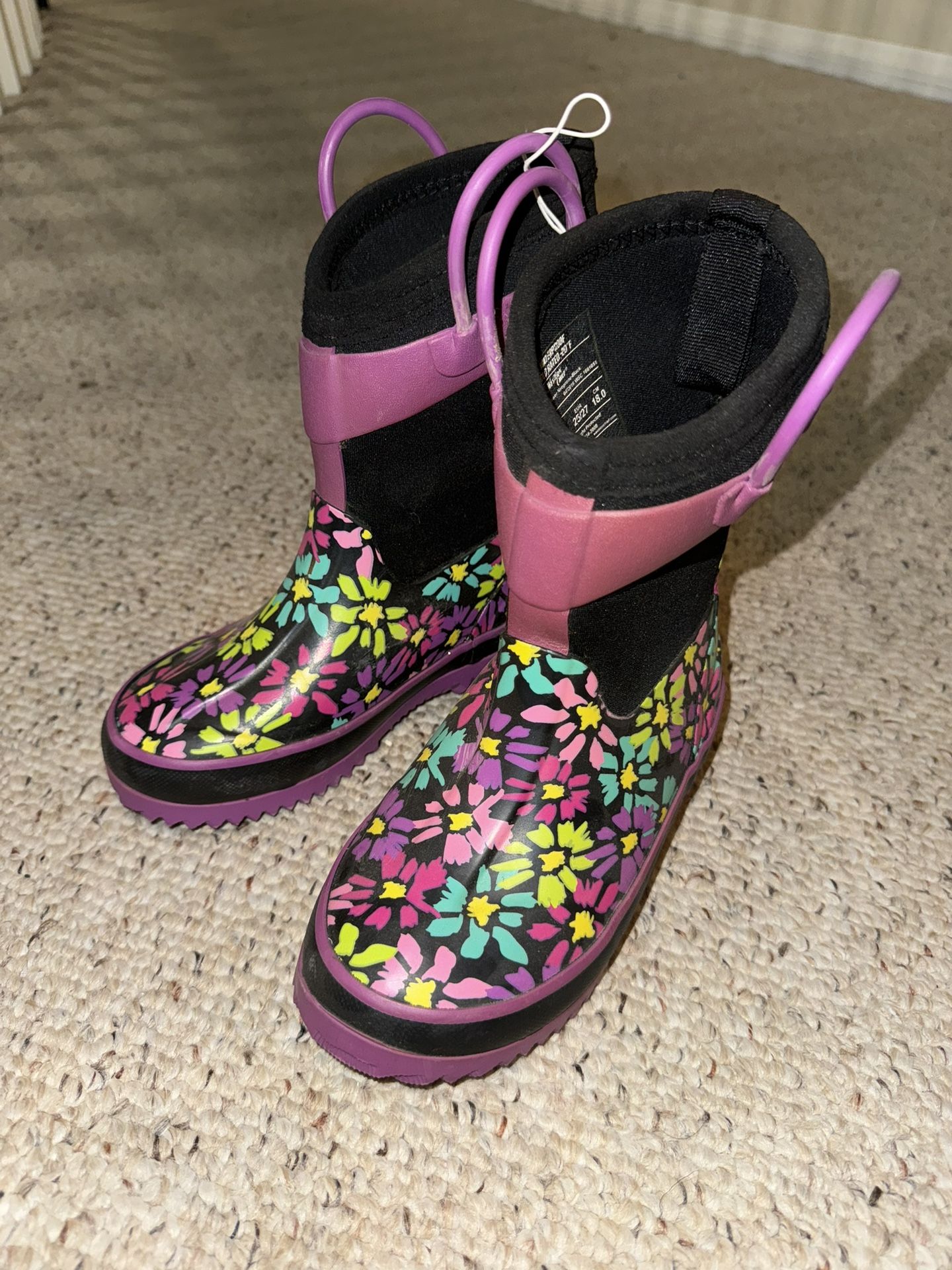 Girls Rain Boots With Neoprene Top