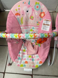 Pink Unicorn Baby Bouncer Seat