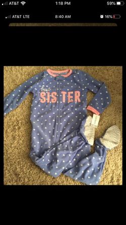 Brand New With Tag Carters 5T Big Sister Blue and Pink