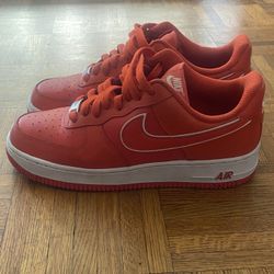 Nike Air Force 1 (Red And White Color) 95$     Size 7:5