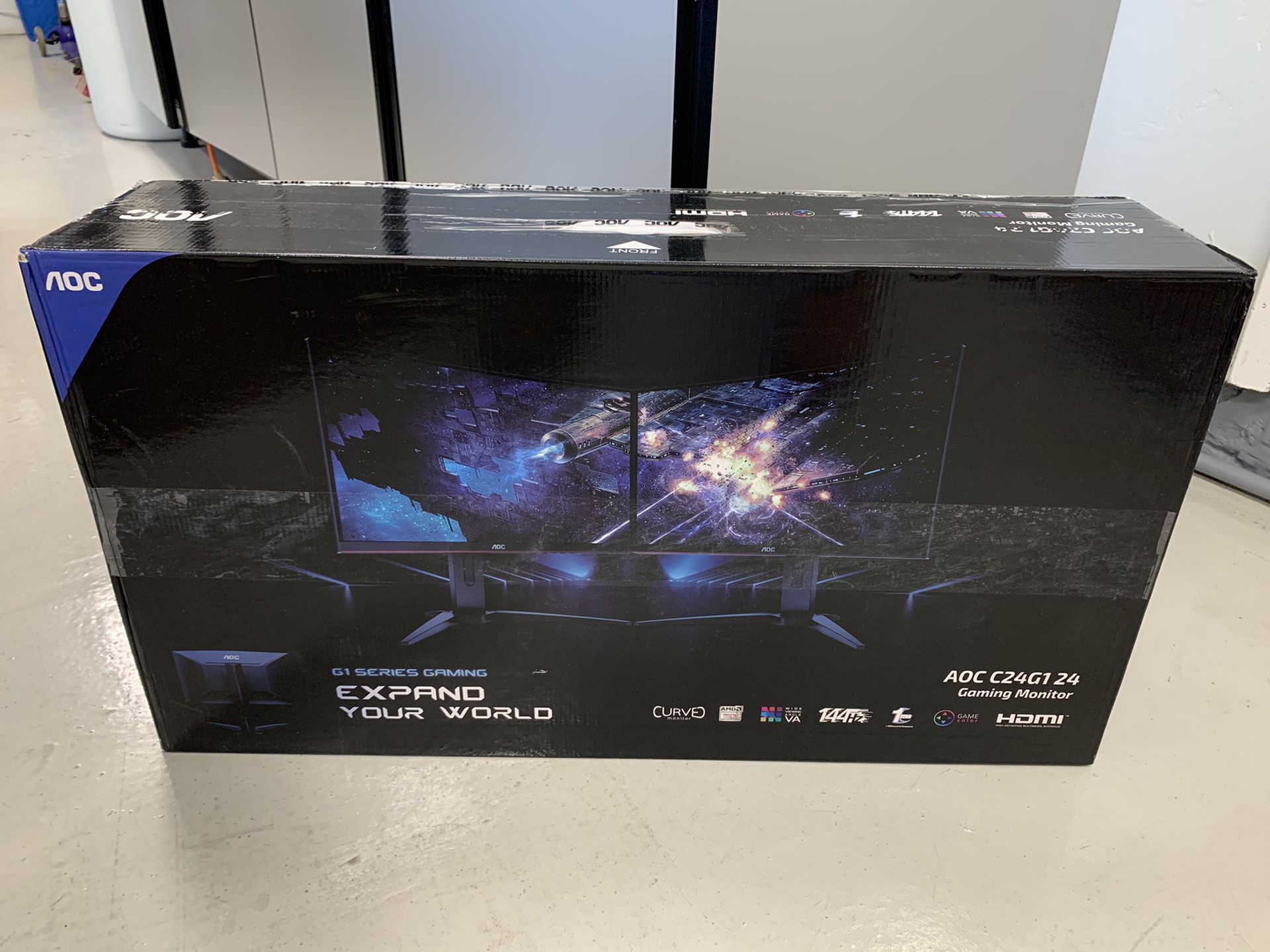 AOC C24G1 24" Curved Gaming Monitor FHD 1080p, 1ms 144Hz top 10 monitors for gamers- Brand new sealed in box