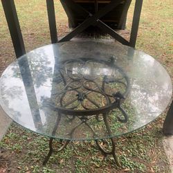 Glass Table With 3 Chairs Included