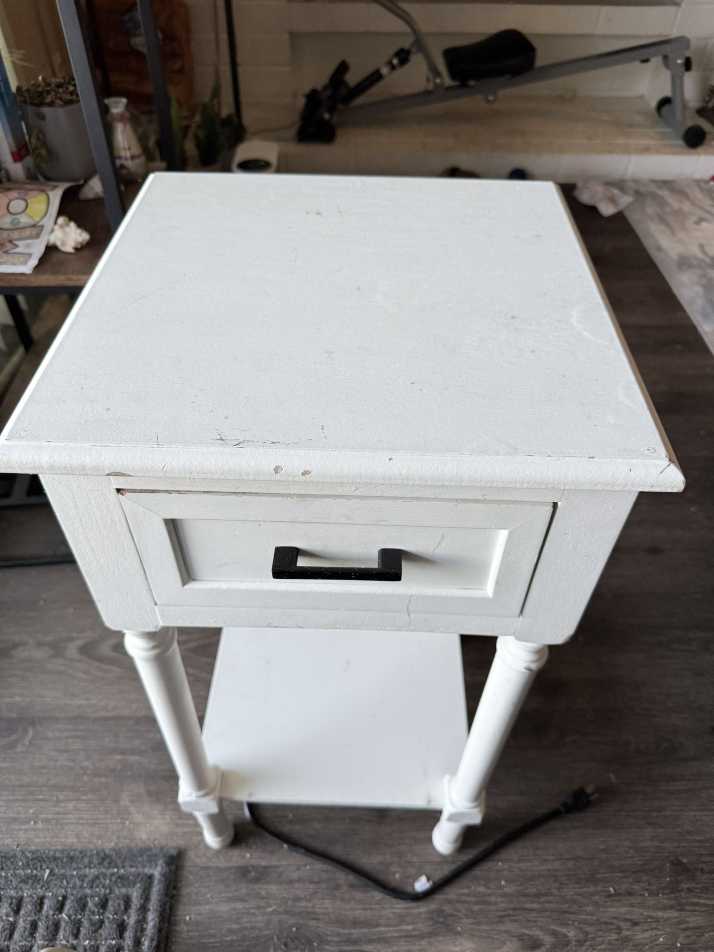 Night Stand With Drawer 2 USB Plus And Regular Outlet For Plug