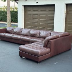 🛋️ Sectional Sofa/Couch - Brown - Leather - Delivery Available 🚚