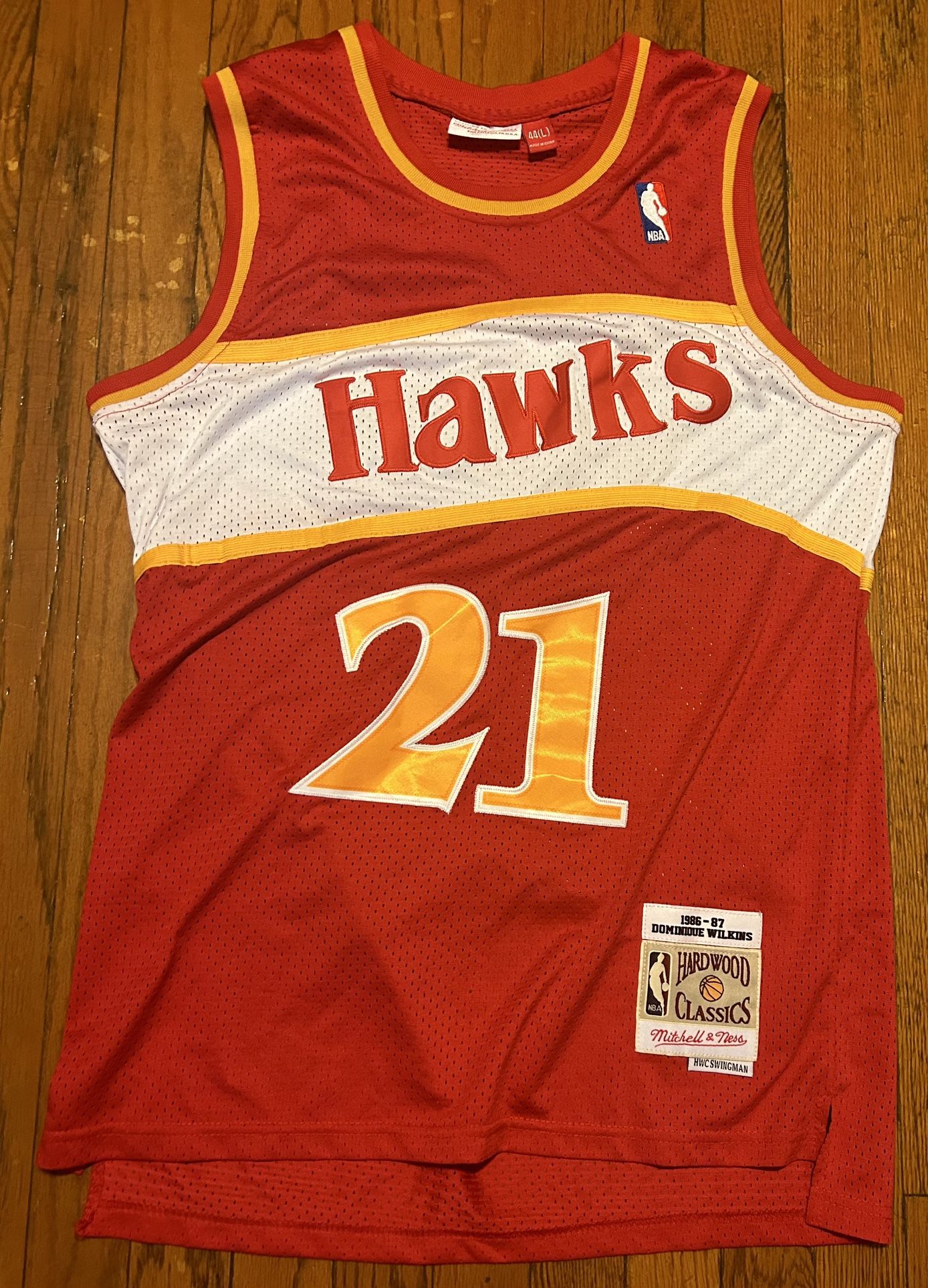 ATL Hawks Sz L #21 D. Wilkins Throwback Jersey