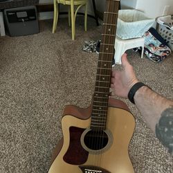 Left Handed Kona Acoustic Guitar with Case