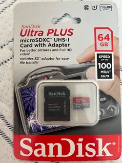 SanDisk Ultra Plus 64GB with Adapter 100MB/s