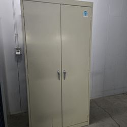 Solid Metal Storage Cabinet With Keys Small Rust Stains