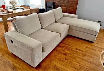 Light beige sectional sofa