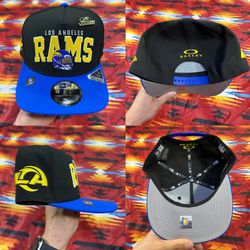 Oakley x NFL Los Angeles Rams New Era 9FIFTY Black Blue Snapback Hat Pin