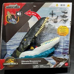 Mattel Jurassic World Rebirth Micro Adventures Ultimate Mosasaurus Playset Interactive Toy with 6 Micro Dinosaur Figures & Sounds