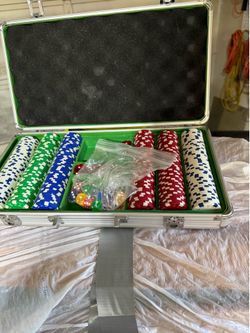 Poker chips and dice