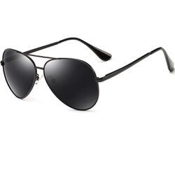 Aviator Sunglasses for Men Polarized Men's Sunglasses UV Protection 400 Metal Frame with Spring Hinges 62MM